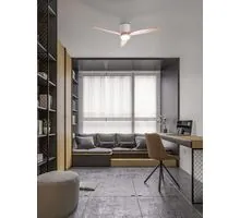 Plafoniera cu ventilator LED Nova Luce Aloa, 58W, 3000-4000-6500K, alb-lemn natur, 6 viteze, CCT telecomanda