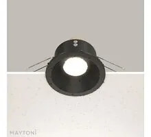 Spot fix incastrat Maytoni Zoom, 1xGU10, negru, rotund, IP65