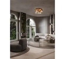 Plafoniera LED Nova Luce Voi, 40W, 3000K, auriu, fumuriu, dimabil Triac