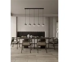 Pendul LED Nova Luce Orenda, 20W, 3000K, L115 cm, negru, fumuriu, dimabil Triac