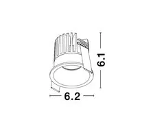 Spot fix LED Nova Luce Petit, 9W, 3000K, D62 mm, H61 mm, negru, incastrat, IP42