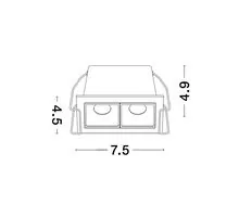 Spot fix LED Nova Luce Akira, 5W, 3000K, L75 mm, alb-negru, incastrat