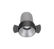 Spot fix LED Nova Luce Homer, 10W, 3000K, D74 mm, negru-gri, incastrat