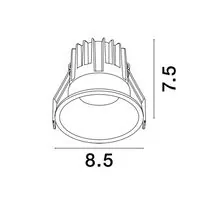 Spot fix LED Nova Luce Luela, 13W, 4000K, D84 mm, negru, incastrat