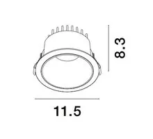 Spot fix LED Nova Luce Carpo, 20W, 3000K, D115 mm, negru, incastrat