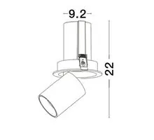 Spot mobil LED Nova Luce Naruto, 20W, 3000K, D92 mm, negru, semi-incastrat