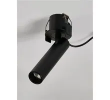 Spot mobil LED Nova Luce Clarity, 7W, 3000K, negru, semi-incastrat