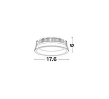 Spot fix LED Nova Luce Fati Micropristamic, 23W, 3000K, D176 mm, alb, incastrat