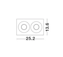 Spot fix Nova Luce Mib, 2xGU10, 252x136 mm, alb, incastrat, trimless