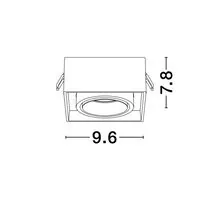 Spot fix Nova Luce Brook, 1xGU10, 96x96 mm, alb, incastrat