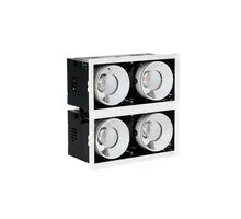 Spot reglabil LED Nova Luce Oblio, 112W, 3000K, 27.68x27.68 cm, unghi 40°, alb, incastrat