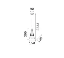 Pendul Ideal Lux Cono, 1xGU10, Hmax 233 cm, D15 cm, nichel