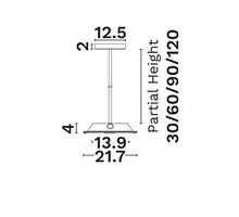 Kit suspendare Nova Luce Cerium, D217 mm, alb