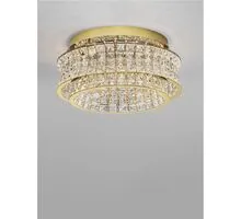 Plafoniera cristal LED Nova Luce Celysia, 46W, 3500K, D50 cm, auriu, dimabil Triac