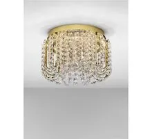 Plafoniera cristal LED Nova Luce Celysia, 34W, 3500K, D50 cm, auriu, dimabil Triac