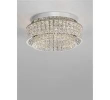 Plafoniera cristal LED Nova Luce Celysia, 46W, 3500K, D50 cm, crom, dimabil Triac