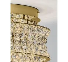 Plafoniera cristal LED Nova Luce Celysia, 56W, 3500K, D60 cm, auriu, dimabil Triac