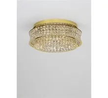 Plafoniera cristal LED Nova Luce Celysia, 56W, 3500K, D60 cm, auriu, dimabil Triac