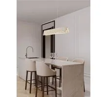 Pendul LED Nova Luce Arietta 28W, 3000K, 1960 lumeni, L995 mm, Hmax 2100 mm,  nichel, dimabil Triac