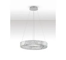 Pendul LED Nova Luce Arietta, 46W, 3000K, 3220 lumeni, D600 mm, Hmax 2100 mm, nichel, dimabil Triac