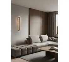 Aplica LED Nova Luce Velar, 24W, 3000K, 355 lumeni, H1500 mm, alama, dimabil Triac, sticla handmade