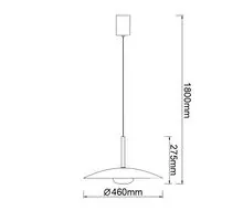 Pendul LED Mantra Lidia, 12W, 3000K, 800 lumeni, D460 mm, Hmax 1800 mm, gri inchis