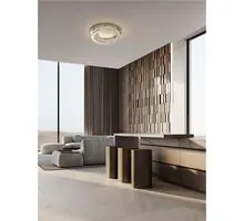 Plafoniera LED Nova Luce Arietta, 40W, 3000K, 2800 lumeni, D530 mm, H140 mm, nichel, dimabil Triac