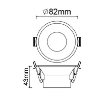 Rama spot incastrat Trimasi Mantra, alb, D82 mm