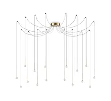 Pendul LED Ideal Lux Lucciola, 16W, 3000K, 910 lumeni, D200 mm, Hmax 5435 mm, alama, negru
