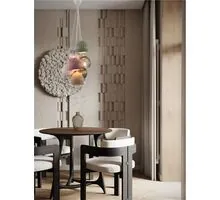 Pendul Nova Luce Meline, 6xE14 max. 5W, D330 mm, Hmax 3150 mm, albastru, verde, roz, violet, galben, mocha