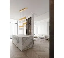Pendul LED Nova Luce Crista, 84W, 3500K, 4175 lumeni, L1000 mm, Hmax 1500 mm, auriu, dimabil Triac