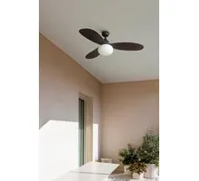 Plafoniera cu ventilator Faro Barcelona Palma M, 1xE27, D1290 mm, H412 mm, dark brown, 6 viteze, telecomanda, IP44