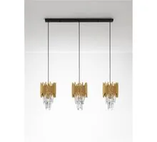 Pendul Nova Luce Rilva, 3xE14 max. 5W, L850 mm, Hmax 1590 mm, auriu, negru