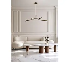Lustra LED Nova Luce Greta, 34W, 3000K, L1380 mm, H1450 mm, alama antica, dimabil Triac