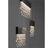 Pendul LED Nova Luce Crista, 84W, 3500K, 4175 lumeni, L1000 mm, Hmax 1500 mm, negru, dimabil Triac