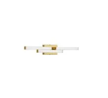 Aplica LED Nova Luce Atom, 14W, 4000K, 1342 lumeni, L600 mm, H90 mm, alb, auriu, IP44