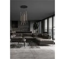 Pendul LED Nova Luce Gratta, 48W, 3200K, 1920 lumeni, D500 mm, Hmax 1600 mm, negru, dimabil Triac