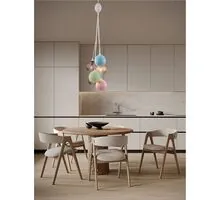 Pendul Nova Luce Meline, 6xE14 max. 5W, D330 mm, Hmax 3150 mm, albastru, verde, roz, violet, galben, mocha