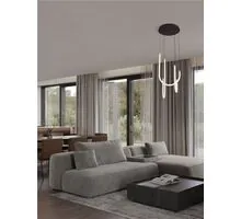 Pendul LED Nova Luce Topaz, 40W, 3000K, 2800 lumeni, D410 mm, Hmax 1250 mm, negru, dimabil Triac