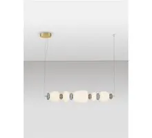 Pendul LED Nova Luce Palo, 28W, 3000K, 1680 lumeni, L960 mm, Hmax 2120 mm, auriu, albastru, gri, maro, dimabil Triac