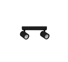 Plafoniera tip spot AZzardo Exo, 2xGU10, negru, rotund, IP20