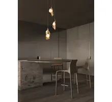 Pendul LED Nova Luce Malory, 12W, 3000K, Hmax 1870 mm, alb, auriu, dimabil Triac