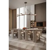 Lustra LED Nova Luce Greta, 44W, 3000K, L1725 mm, H1400 mm, alama antica, dimabil Triac