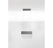 Pendul LED Nova Luce Crista, 20W, 3500K, 1049 lumeni, L400 mm, Hmax 1200 mm, negru, dimabil Triac