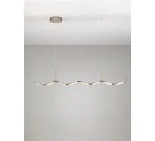 Pendul LED Nova Luce Vea, 47W, CCT switch 2700K-3000K, 2374 lumeni, L1300 mm, Hmax 2280 mm, champagne, dimabil Triac