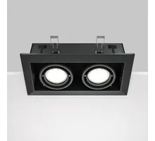Spot mobil incastrat Maytoni Metal Modern, 2xGU10, negru, dreptunghi, IP20