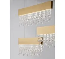 Pendul LED Nova Luce Crista, 84W, 3500K, 4175 lumeni, L1000 mm, Hmax 1500 mm, auriu, dimabil Triac