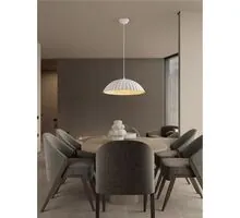 Pendul Nova Luce Ammos, 1xE27 max. 12W, D500 mm, Hmax 2000 mm, alb