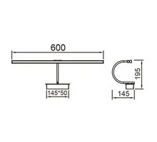 Aplica LED Mantra Paracuru, 12W, 3000K, 900 lumeni, L60 cm, negru