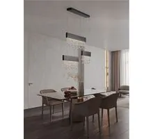 Pendul LED Nova Luce Crista, 84W, 3500K, 4175 lumeni, L1000 mm, Hmax 1500 mm, negru, dimabil Triac